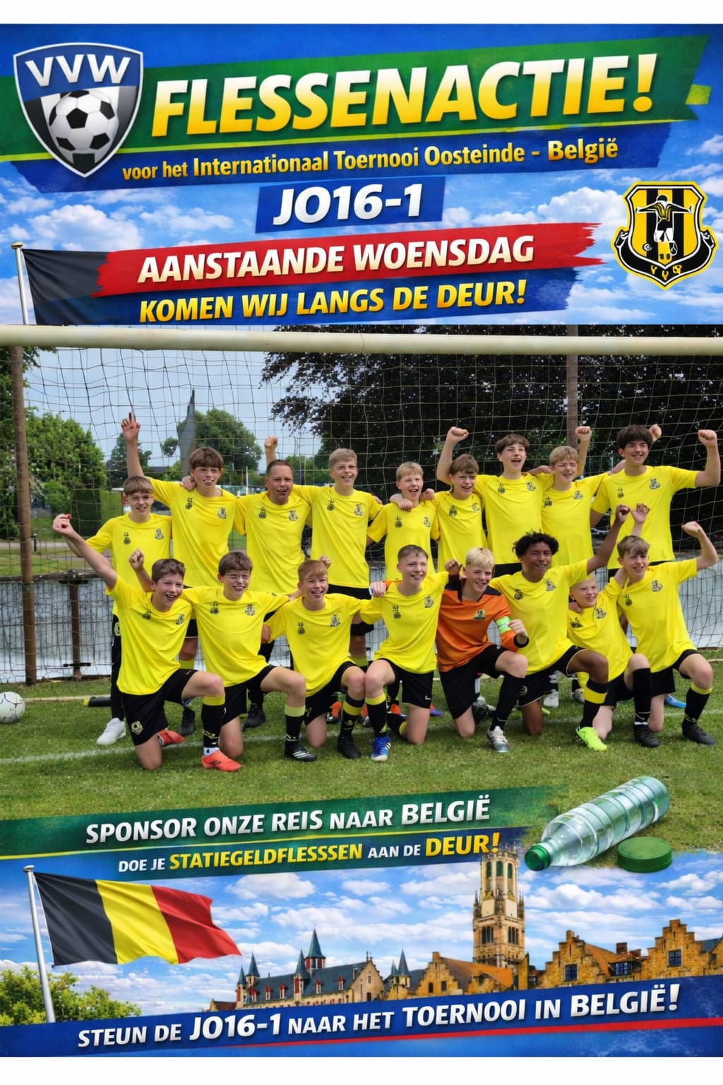 A.s. woensdag 25 maart flessenactie VVW JO16-1